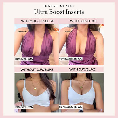 Curveluxe™ Ultra Boost Inserts | Patented Sticky Fashion Bra Inserts